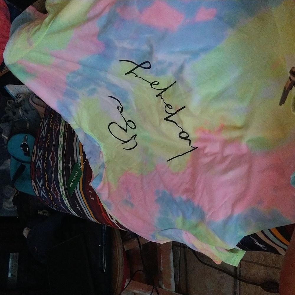 XL tye dye hot pink charcoal grey shein